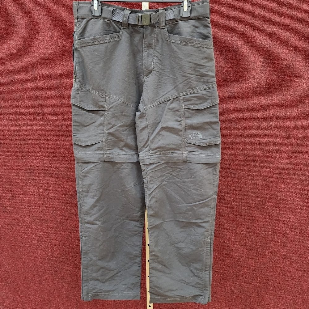 The North Face Cargo Pants Mens S Black Hiking Outdoor Nylon Belted